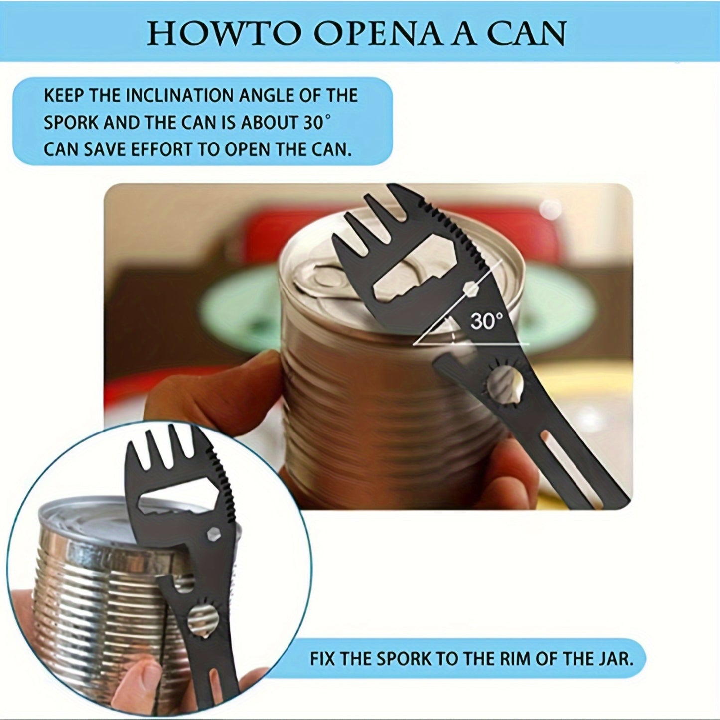10-in-1 Multi-Functional Stainless Steel Spork Camping Tool