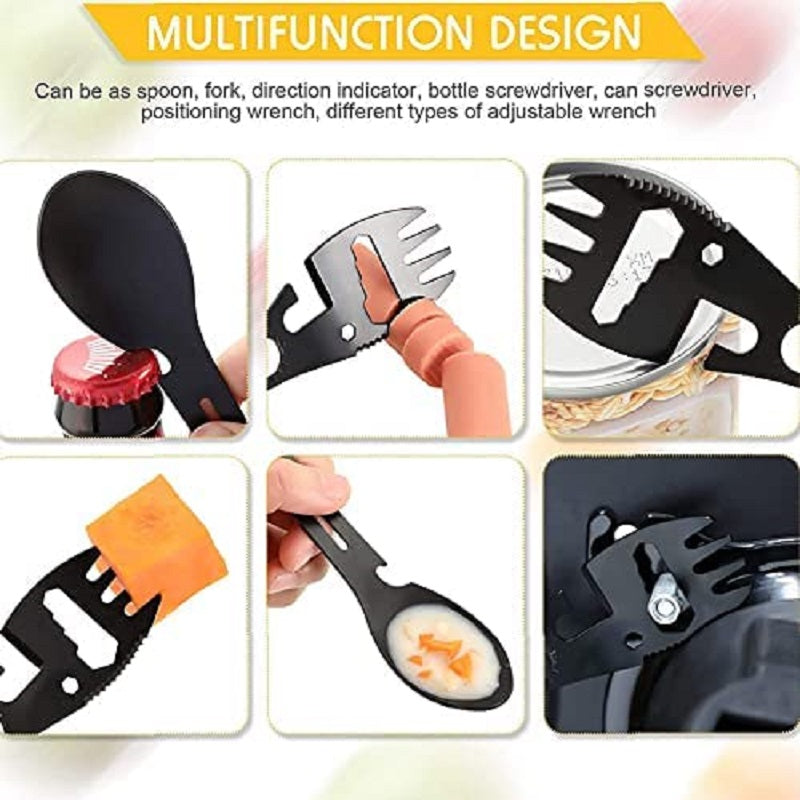 10-in-1 Multi-Functional Stainless Steel Spork Camping Tool