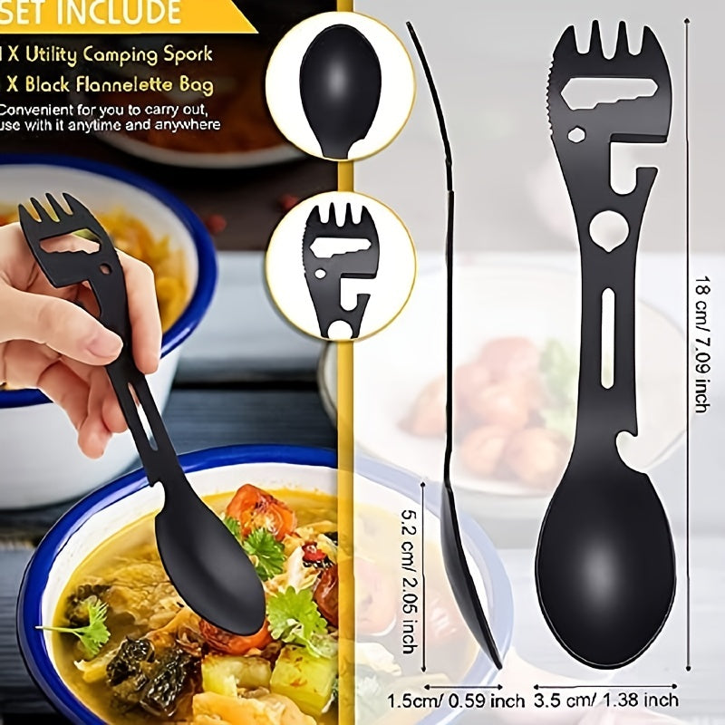 10-in-1 Multi-Functional Stainless Steel Spork Camping Tool