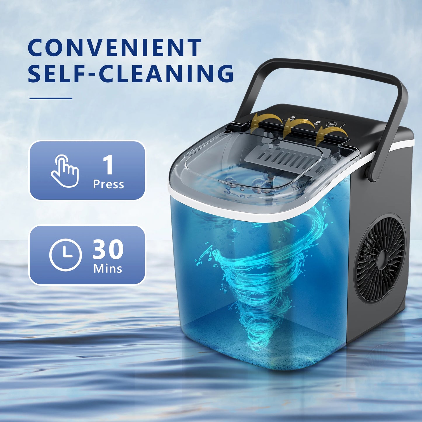 SIMALIFE IM 06 Ice Maker | Portable, Self-Cleaning Machine