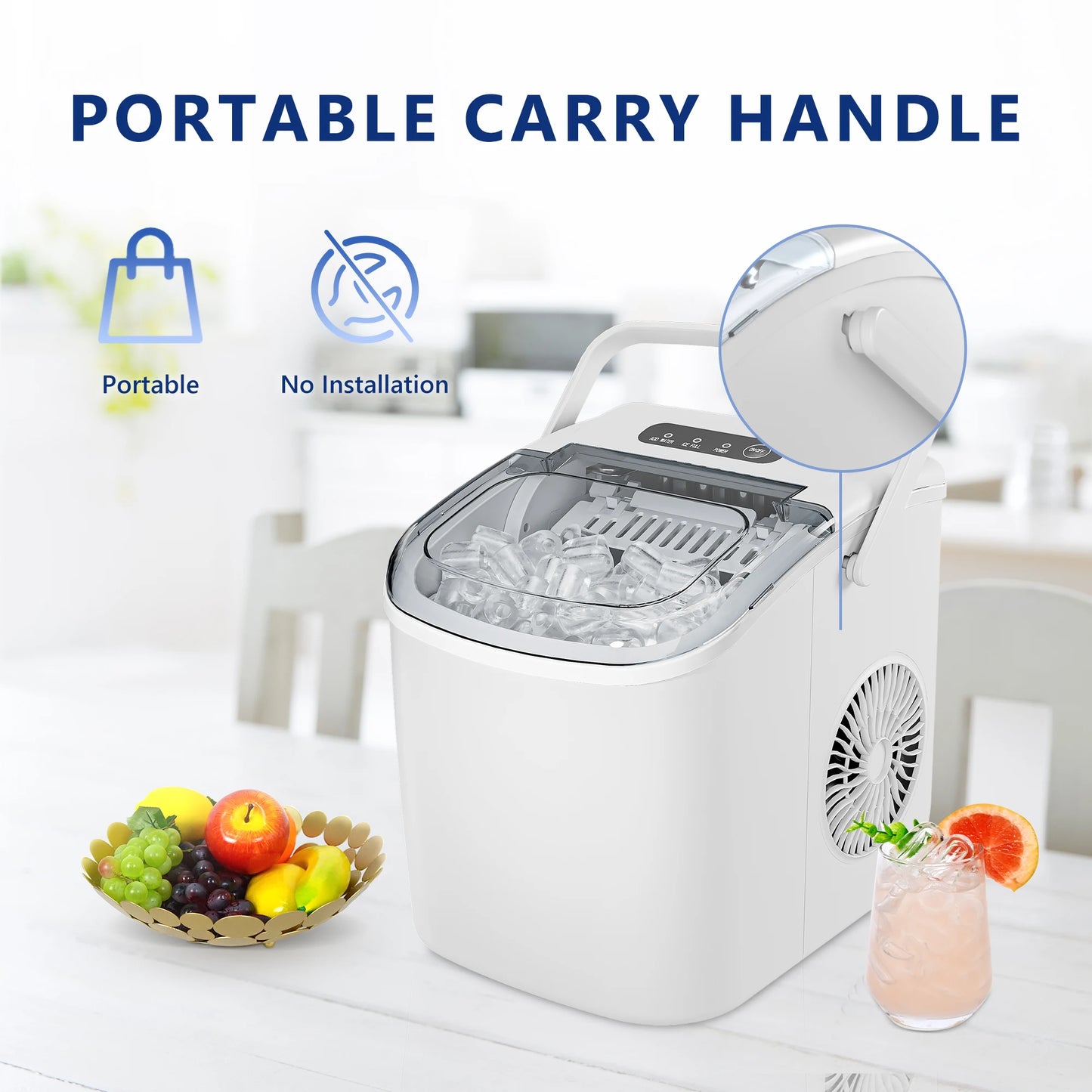 SIMALIFE IM 06 Ice Maker | Portable, Self-Cleaning Machine