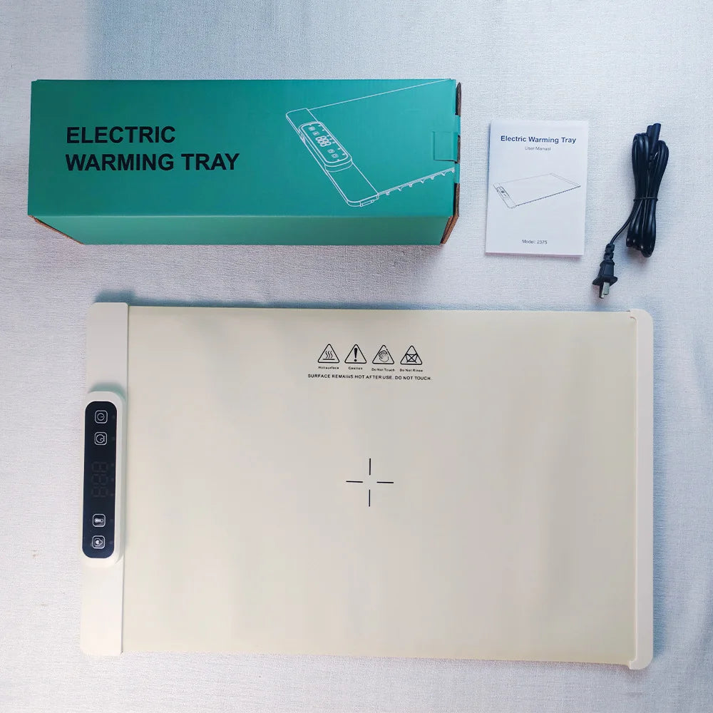 Foldable Electric Warming Tray 3 Temp Settings & Smart Heat