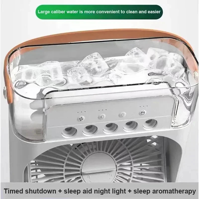 3-in-1 Mini Kitchen Air Cooler Fan – Portable AC, Humidifier & LED Light