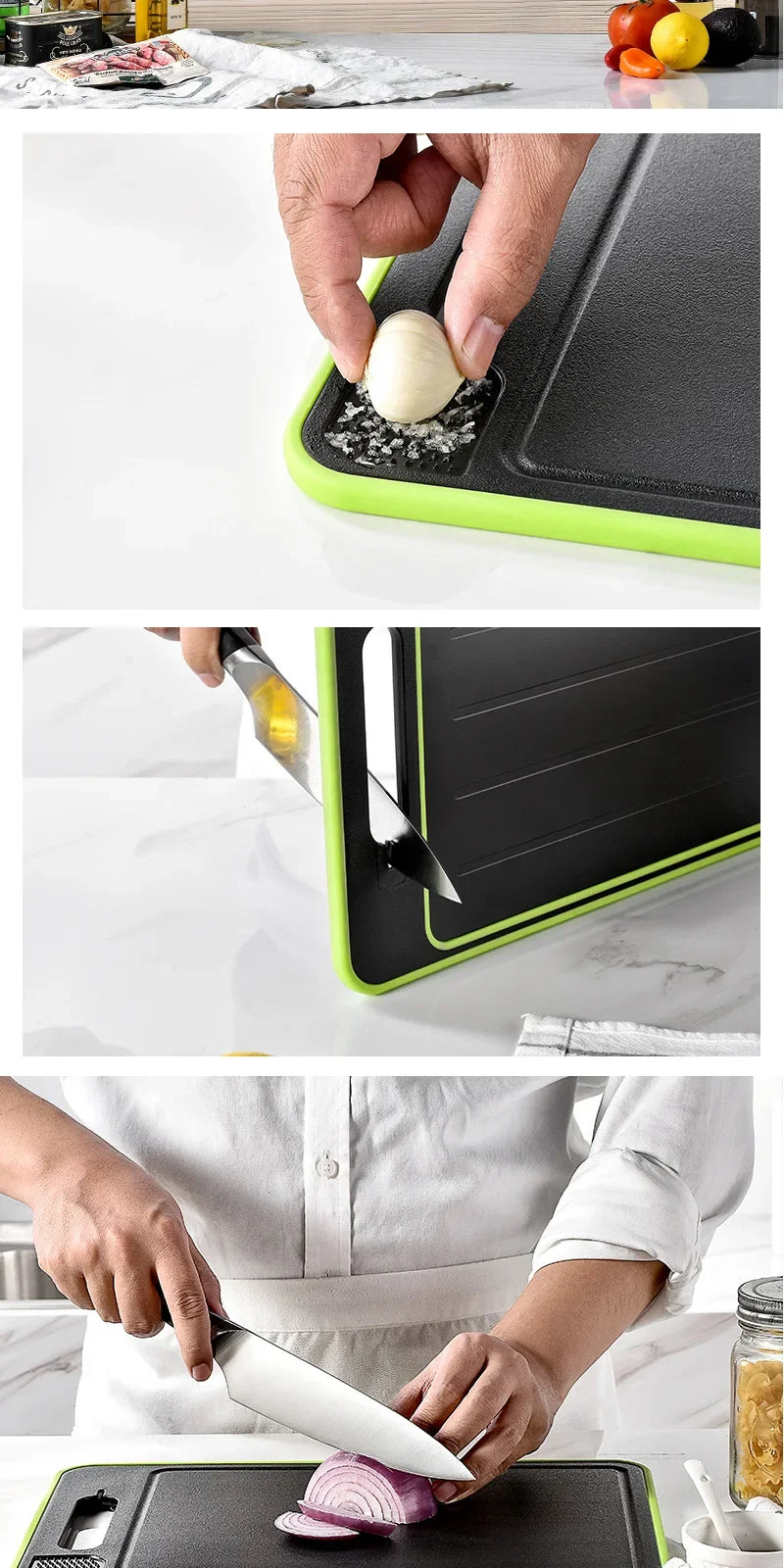 Double-Sided Cutting Board | Versatile & Non-Slip