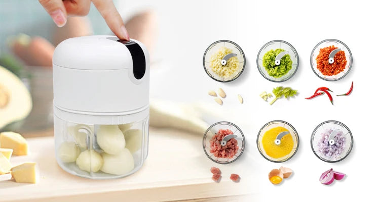 250ml Rechargeable Mini Electric Food Chopper – Portable Kitchen Garlic, Vegetable & Spice Blender | Small Food Processor