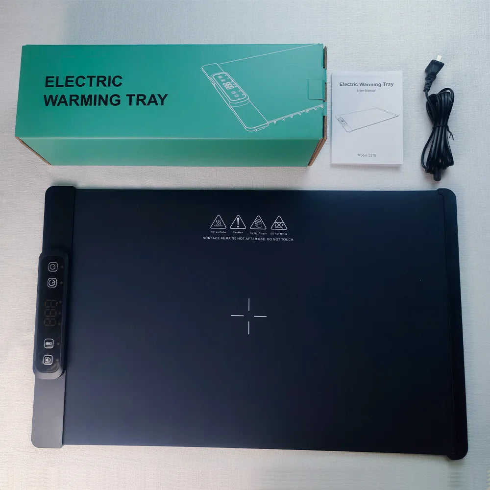Foldable Electric Warming Tray 3 Temp Settings & Smart Heat