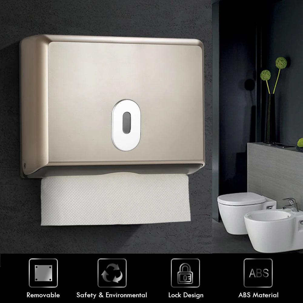 Wall-Mounted Tissue Dispenser – ABS Rectangular Paper Towel Holder | Bathroom, Home & Car Organizer for Multifold Tissues