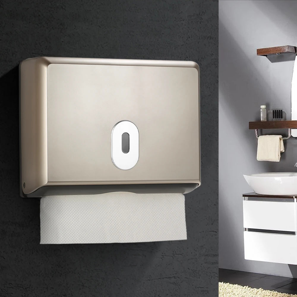 Wall-Mounted Tissue Dispenser – ABS Rectangular Paper Towel Holder | Bathroom, Home & Car Organizer for Multifold Tissues