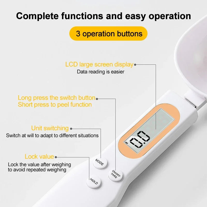 Digital Spoon Kitchen Scale | 500g 0.1g USB Rechargeable