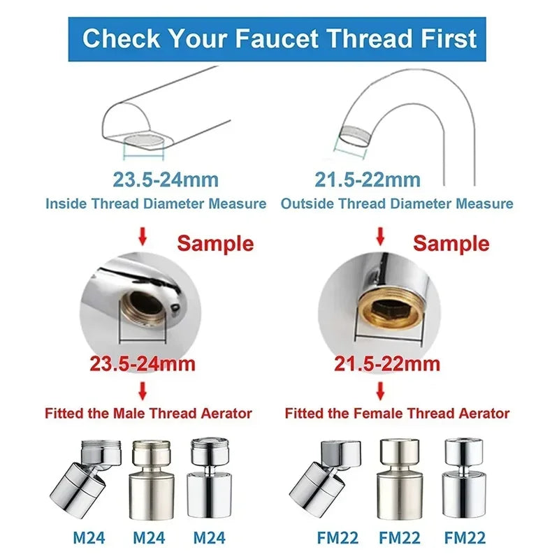 360° Adjustable Kitchen Faucet Spray Head