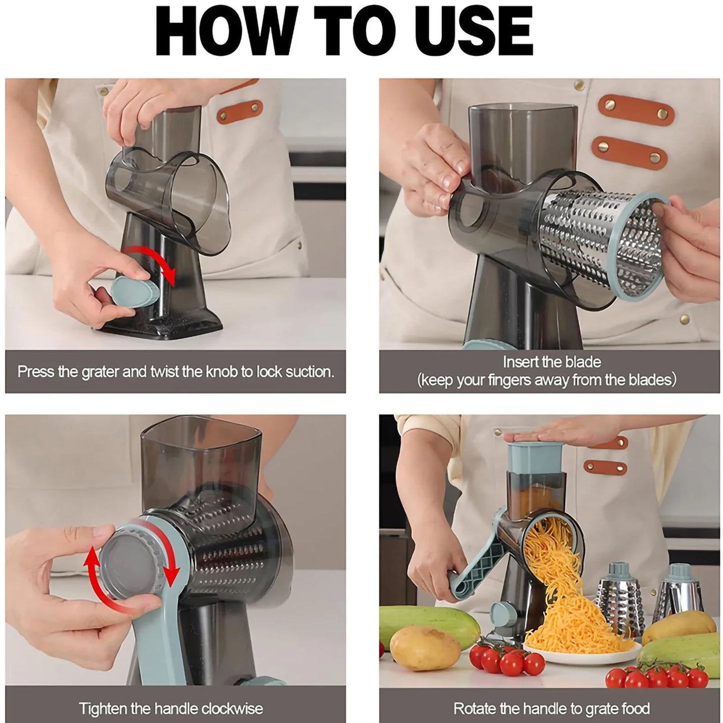3 in 1 Cheese Grater - Fast Food Prep Tool
