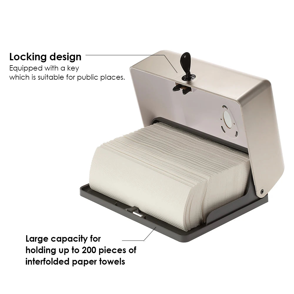 Wall-Mounted Tissue Dispenser – ABS Rectangular Paper Towel Holder | Bathroom, Home & Car Organizer for Multifold Tissues