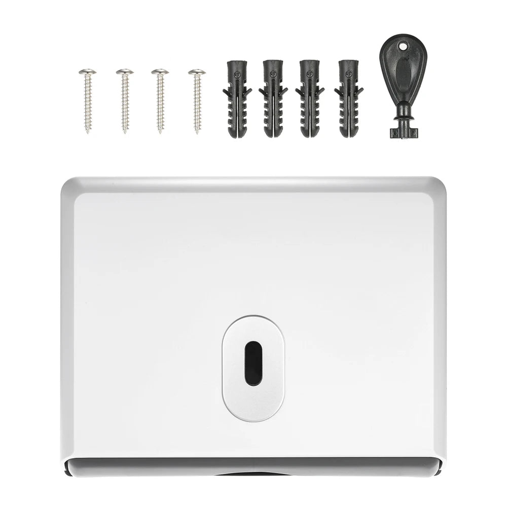 Wall-Mounted Tissue Dispenser – ABS Rectangular Paper Towel Holder | Bathroom, Home & Car Organizer for Multifold Tissues