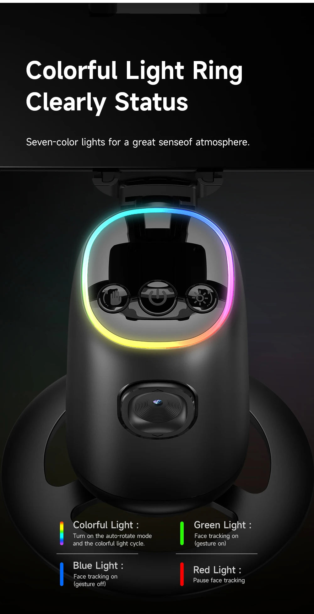360° AI Tracking Gimbal Stabilizer for Vlogs & TikTok