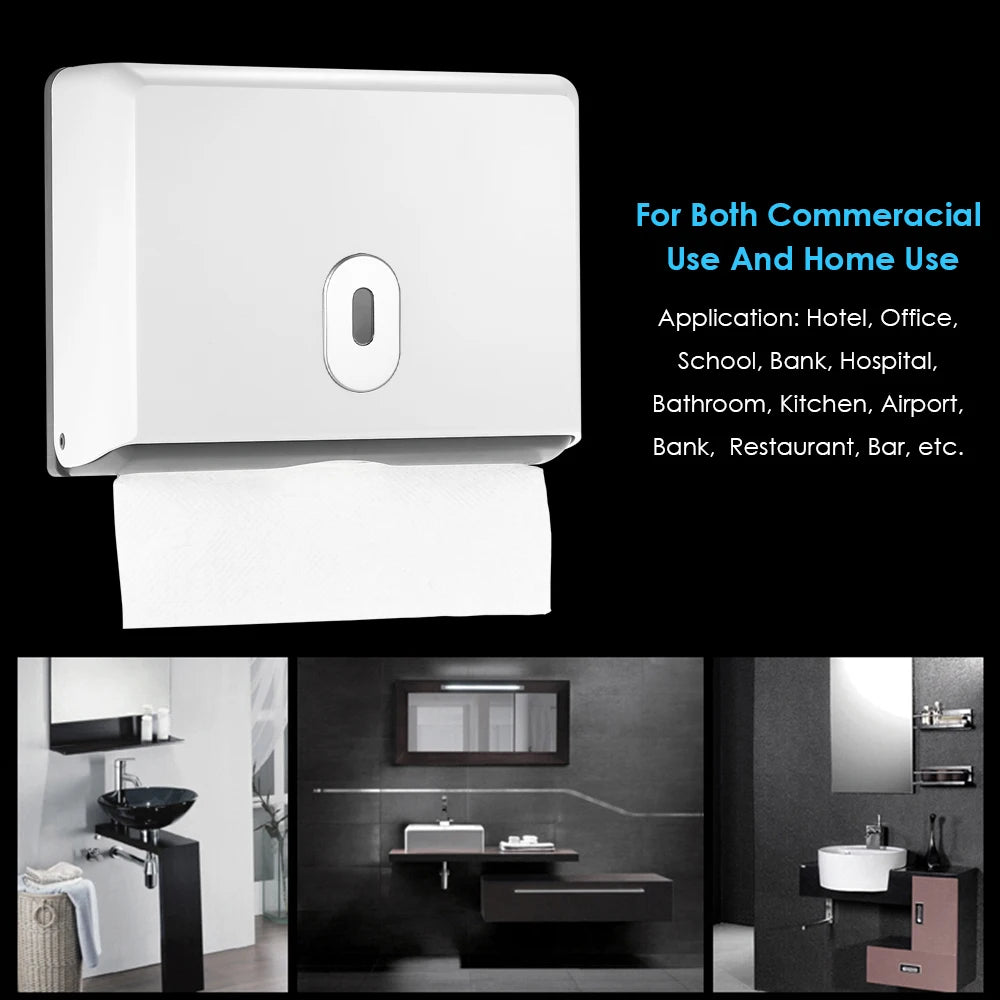 Wall-Mounted Tissue Dispenser – ABS Rectangular Paper Towel Holder | Bathroom, Home & Car Organizer for Multifold Tissues