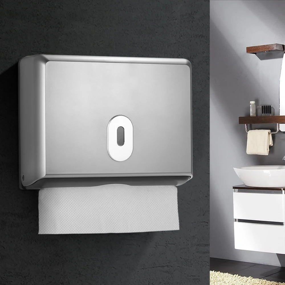 Wall-Mounted Tissue Dispenser – ABS Rectangular Paper Towel Holder | Bathroom, Home & Car Organizer for Multifold Tissues