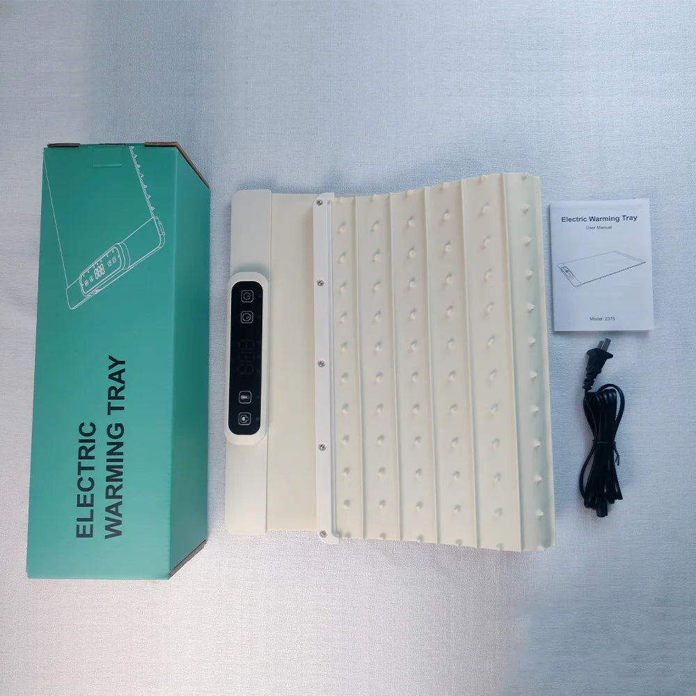 Foldable Electric Warming Tray 3 Temp Settings & Smart Heat