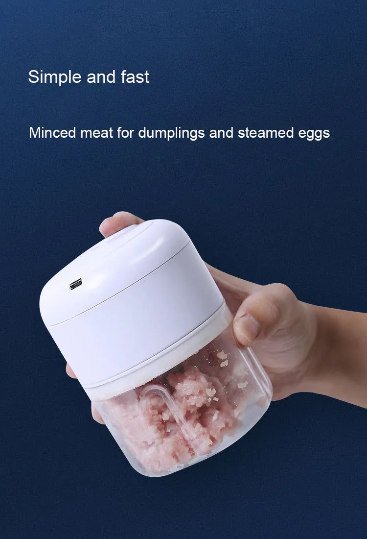 250ml Rechargeable Mini Electric Food Chopper – Portable Kitchen Garlic, Vegetable & Spice Blender | Small Food Processor