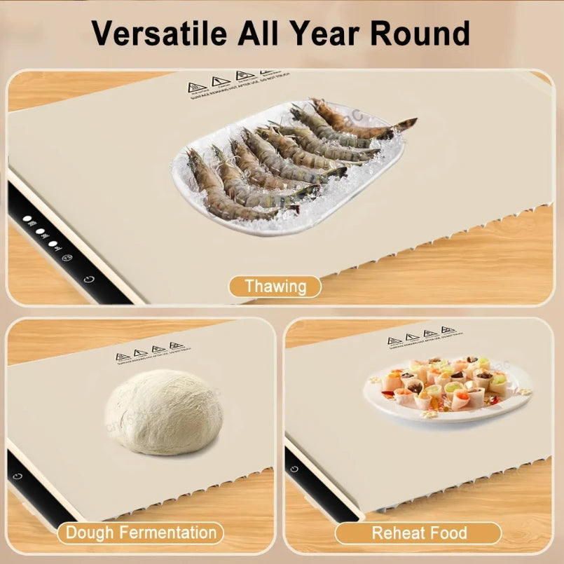 Foldable Electric Warming Tray 3 Temp Settings & Smart Heat