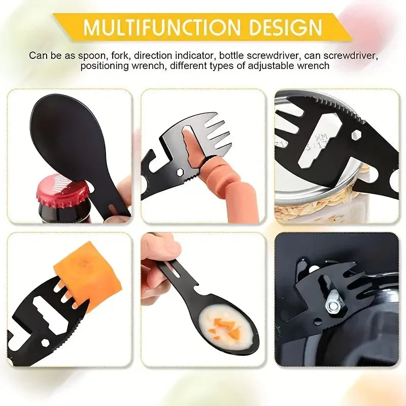 outdoor SurvivorPro 3-in-1 Outdoor Fork Spoon & Bottle Opener
