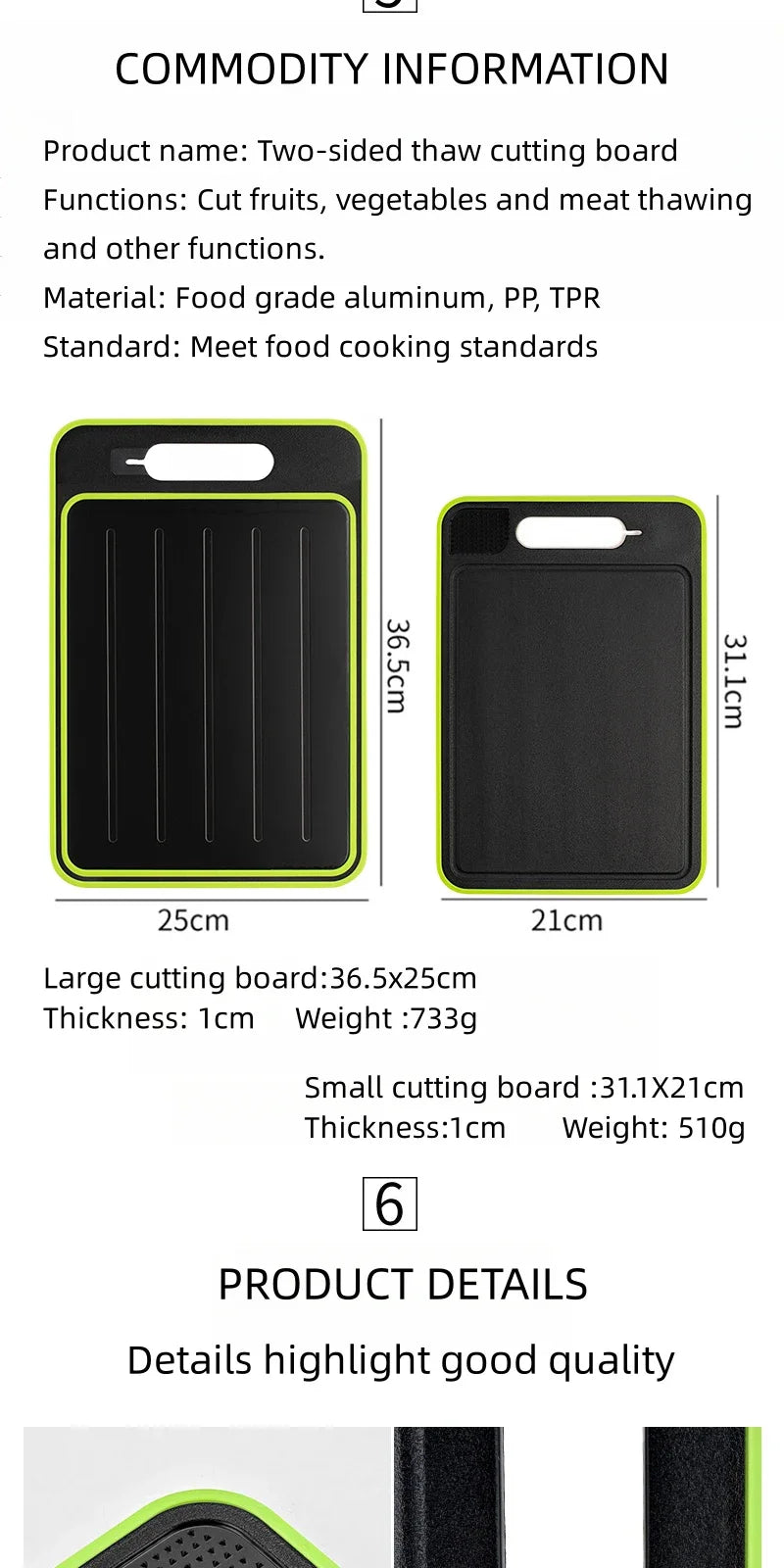 Double-Sided Cutting Board | Versatile & Non-Slip