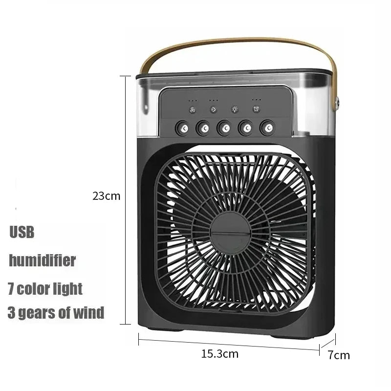 3-in-1 Mini Kitchen Air Cooler Fan – Portable AC, Humidifier & LED Light