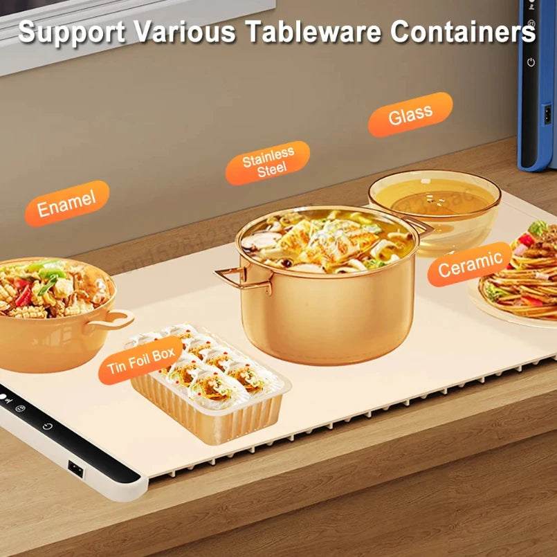 Foldable Electric Warming Tray 3 Temp Settings & Smart Heat