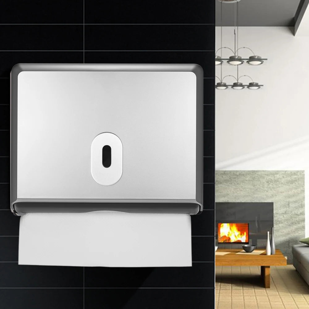 Wall-Mounted Tissue Dispenser – ABS Rectangular Paper Towel Holder | Bathroom, Home & Car Organizer for Multifold Tissues
