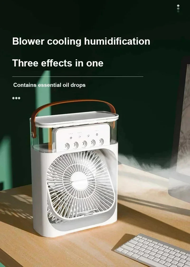 3-in-1 Mini Kitchen Air Cooler Fan – Portable AC, Humidifier & LED Light
