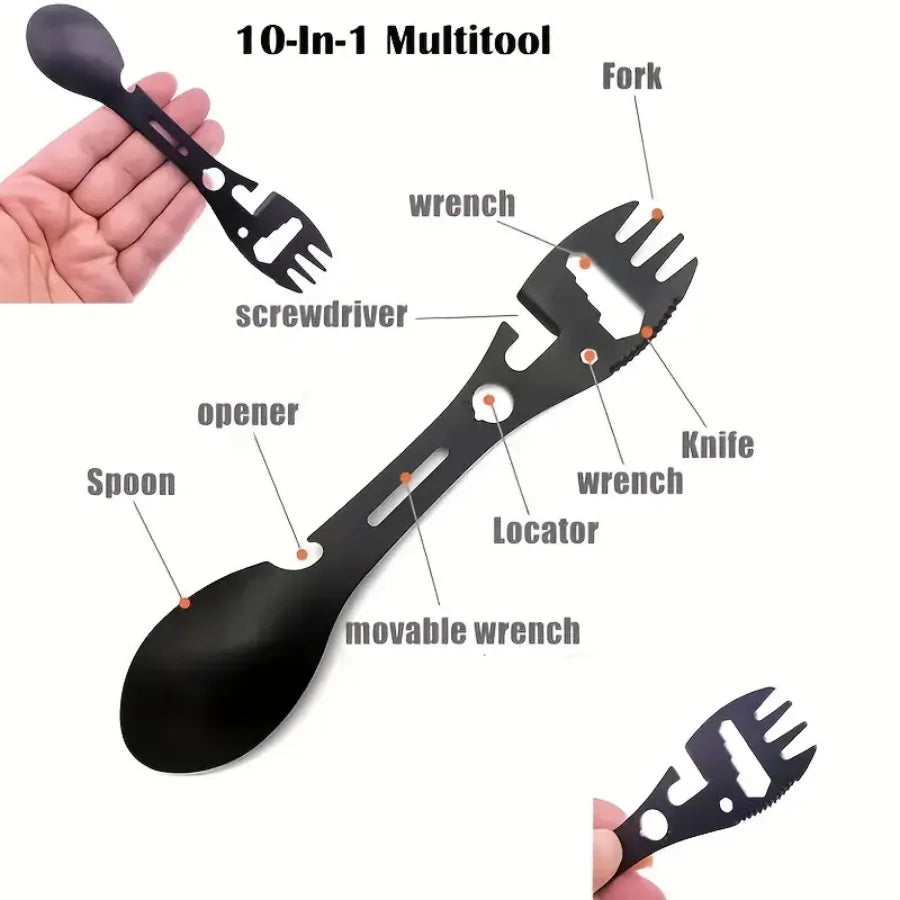 outdoor SurvivorPro 3-in-1 Outdoor Fork Spoon & Bottle Opener