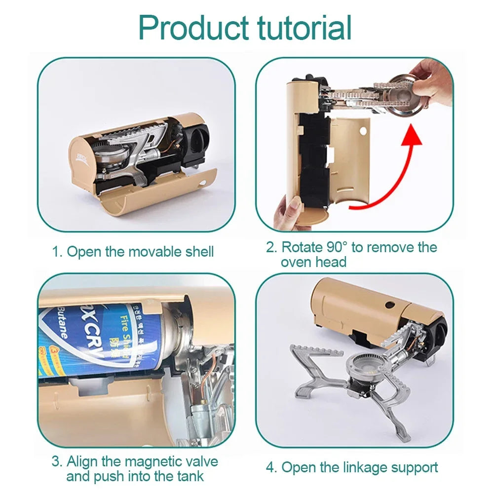 Portable Folding Butane Stove | High-Fire Outdoor Gas Stove
