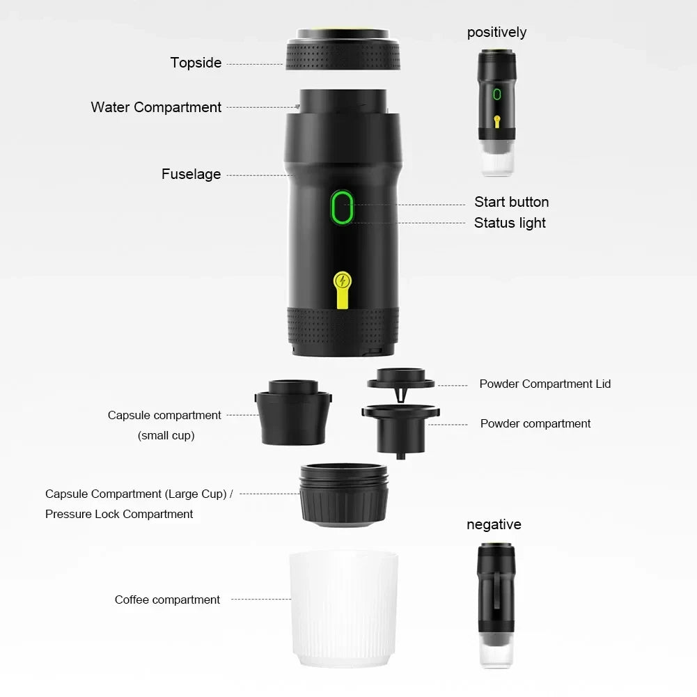 Portable Wireless Heating Coffee Maker - 60ml
