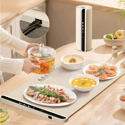 Foldable Electric Warming Tray 3 Temp Settings & Smart Heat