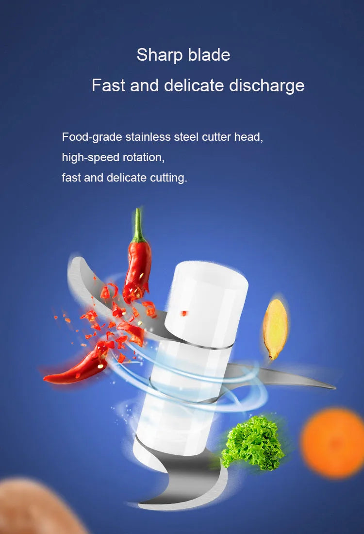 250ml Rechargeable Mini Electric Food Chopper – Portable Kitchen Garlic, Vegetable & Spice Blender | Small Food Processor